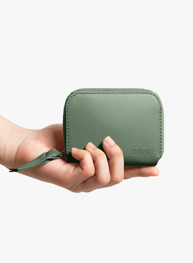 DailyObjects Sap Green Zipper Slim Card & Coin Wallet | Made with Vegan Leather Material | Carefully Handcrafted | Coin Pocket - Image 2